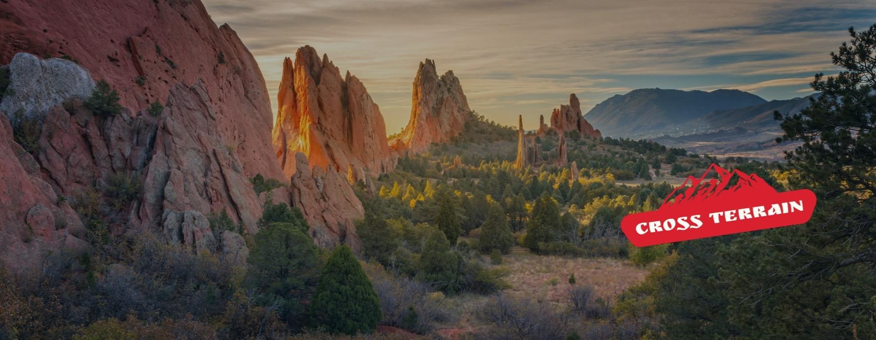 mountain terrain at sunset